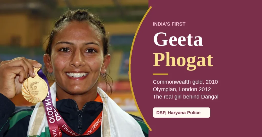Geeta Phogat with her 2010 Commonwealth gold